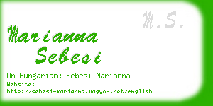 marianna sebesi business card